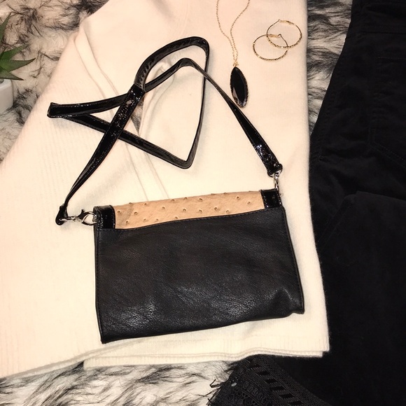 Grace Adele Ostrich Leather Clutch Cross Body Bag - Picture 2 of 6